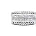 Haus of Brilliance 14K White Gold 1.00 Cttw Round and Baguette-Cut Diamond Modern Band Ring - White - 7