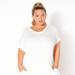 Bellatrix Plus Size V-Neck T-shirt Dress With Pocket - White - 2X