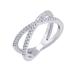 Diamonbliss Thin Criss Cross X Ring - Grey - 6