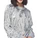 Anna-Kaci Sequin Sweatshirt Round Neck Top Long Sleeve Ribbed Cuffs Outerwear - Grey