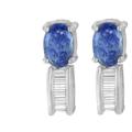 Haus of Brilliance 14K White Gold Baguette-Cut Diamonds and Tanzanite Earrings - White - OS