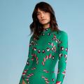 Cynthia Rowley Vine Floral High Cut Wetsuit - Green