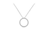 Haus of Brilliance .925 Sterling Silver 1/3 Cttw Round-cut Diamond Open Circle Halo 18" Pendant Necklace - White - 18