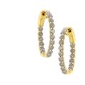 Haus of Brilliance 10K Yellow Gold Plated Sterling Silver 2Ct TDW Diamond Hoop Earrings - Yellow - OS