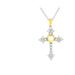 Haus of Brilliance 10K Yellow Gold Plated Sterling Silver 3/4 Cttw Lab-Grown Diamond Cross Pendant Necklace - Yellow - 18