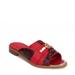 MKF Collection by Mia K Celine Sandal Snake Casual for Women with Decorative Buckle - Red - US 8.5