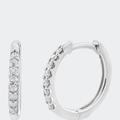 Haus of Brilliance 10K White Gold 1/5 Cttw Round-Cut Diamond Modern Hoop Earrings - White - OS