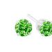 Haus of Brilliance .925 Sterling Silver 0.15 Cttw Round Brilliant-Cut Diamond Classic 4-Prong Stud Earrings - Green