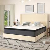 Merrick Lane Lofton 13" Euro Top Mattress In A Box With Hybrid Pocket Spring And Foam Design For Supportive Pressure Relief - KING