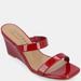 Journee Collection Women's Tru Comfort Foam Clover Wedge Sandals - Red - 8