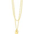 Sterling Forever Isla Bezel Opal & Chain Layered Necklace - Gold