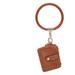 MKF Collection by Mia K Jordyn Vegan Leather Bracelet Keychain With A Credit Card Holder - Brown