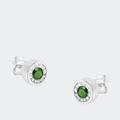 Haus of Brilliance .925 Sterling Silver 1/4 Cttw Round Brilliant-Cut Green Diamond Miracle-Set Stud Earrings - White - OS