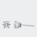 Haus of Brilliance .925 Sterling Silver 1/4 cttw Treated Green Diamond Modern 4-Prong Solitaire Milgrain Stud Earrings - White - OS