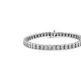 Haus of Brilliance .925 Sterling Silver Miracle Set Diamond Accent Classic Tennis Bracelet - White - 7