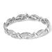 Haus of Brilliance 14K White Gold 4.0 Cttw Invisble Set Princess-Cut Diamond Wave Style Link Bracelet (H-I Color, SI2-I1 Clarity) - White - 7"