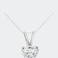 Haus of Brilliance 14K White Gold 1/2 Cttw 3-Prong Set Heart Shaped Solitaire Lab Grown Diamond 18" Pendant Necklace - Grey - 18