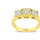 Haus of Brilliance 14k Yellow Gold Plated .925 Sterling Silver 1.00 Cttw Miracle-Set Round Diamond Three Stone Engagement Ring - Gold - 6