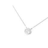 Haus of Brilliance Ags Certified 10k Rose Gold 1/10 Cttw Bezel Set Round Diamond Solitaire 16-18" Adjustable Pendant Necklace - White - 18