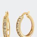 Haus of Brilliance 10K Yellow Gold Flashed .925 Sterling Silver 1/4 Cttw Channel Set Champagne Diamond Hoop Earring - Yellow - OS