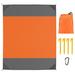 Fresh Fab Finds 108" x 96.46" Sand Proof Picnic Blanket Water Resistant Foldable Camping Beach Mat With 4 Anchors 1 Carry Bag For 4-6 People - Orange