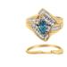 Haus of Brilliance 14K Yellow and White Gold 1 1/4 Cttw Treated Blue Diamond Cocktail Ring Set - White - 8