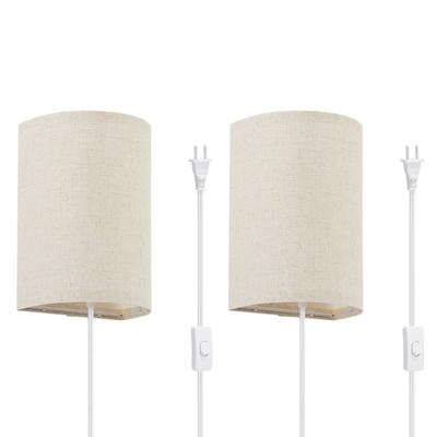 Defong Set Of Two Wall Sconces Light Fixtures - White