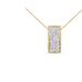 Haus of Brilliance 14K Yellow Gold 1 3/8 cttw Princess Baguette Diamond Rectangle Halo Pendant Necklace - Yellow - 18