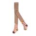 Deux Par Deux Cat Print Tights With Stripes - Pink - 3-4Y