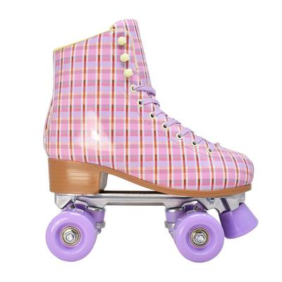 Cosmic Skates Plaid Design Roller Skates - Pink - 8