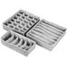 Fresh Fab Finds 3 Pack Sock Organizer Box Foldable Damp Proof Storage Drawers Multi-cells Underwear Tie Container For Wardrobe Closet Cabinet - Gray