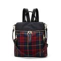 MKF Collection by Mia K Nishi Nylon Plaid Backpack for Women's - Red