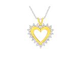 Haus of Brilliance 10K Yellow Gold Plated Sterling Silver 1 Cttw Lab-Grown Diamond Heart Pendant Necklace - Yellow - 18