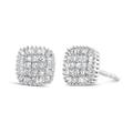 Haus of Brilliance 10K White Gold 1/2 Cttw Invisible-Set Princess Cut & Prong-Set Baguette Diamond Composite Stud Earrings - H-I Color, I1-I2 Clarity - White