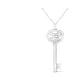 Haus of Brilliance .925 Sterling Silver Diamond Accent Zodiac Key 18" Pendant Necklace - White - SCORPIO