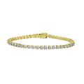 Diamonbliss Minimal 3.5mm Round Cut Tennis Bracelet - Yellow - 6.5