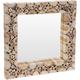 Home Styling - Miroir mural en bois, miroir mural carré - bois de teck, 50 x 50 cm