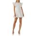 Lace Trim Ruffle Linen & Cotton Dress