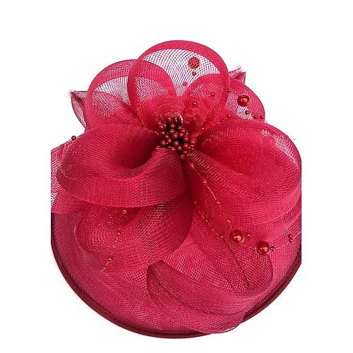 Netz-Fascinators Kentucky Derby Hut/Vogelkäfigschleier mit 1 Stück Kopfschmuck für Hochzeit/besondere Anlässe/Teeparty