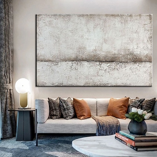 abstraktes Ölgemälde, minimalistische Wandkunst auf Leinwand, moderne Heimdekoration, gerollte Leinwand mit gespanntem Rahmen/ohne Innenrahmen Image