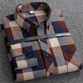 Herren Hemd Knopfhemd Lässiges Hemd Kariertes Hemd trachtenhemd Overshirt Rote Blau Braun Langarm Plaid / Karomuster Kargen Herbst Winter Outdoor Freizeitskleidung Bekleidung Vordertasche