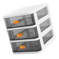 Three Tier Lockers Plastic Drawers Small Office Desk Versatile Storage Case Container White Miss