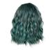 Tiezhimi European And American Gradient Green Shoulder Length Short Curly Ladies High Temperature Silk Wig Hair Cover For Festival Party Cosplay 35cm / 14inches