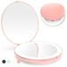 Travel Mirror with Light 1X/10X Magnification Compact Mirror Rechargeable LED Purse Mirror Portable Lighted Pocket Mirror (Pink)