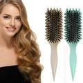 Bounce Curl Brush 2024 Newest Bounce Curl Defining Brush Boar Bristle Hair Brush Styling Brush for Detangling Bounce Curl Define Styling Brush Shaping & Defining Curls for Women
