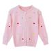 1-7T Girls Cardigan Sweater Toddler Girl Uniforms Button Long Sleeve Knit Tops