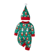 Infant Elf Outfit Christmas Snowman Jumpsuit Long Sleeve Crewneck Santa Claus Snowman Print Button Up Romper