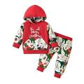 Baby Boy Christmas Outfit Toddler Boys Girls Long Sleeve Christmas Cartoon Prints T Shirt Hooded Pullover Tops Pants Outfits Boys Christmas Outfits Size 8-10