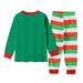 eczipvz Baby Girl Clothes Xmas Kids Toddler Baby Boys Girls Letter Long Sleeve Cartoon Tops Striped Pants Christmas (Green 3-4 Years)