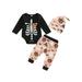 Canis Adorable Baby Girl Halloween Outfit: Skeleton Romper Pants and Headband